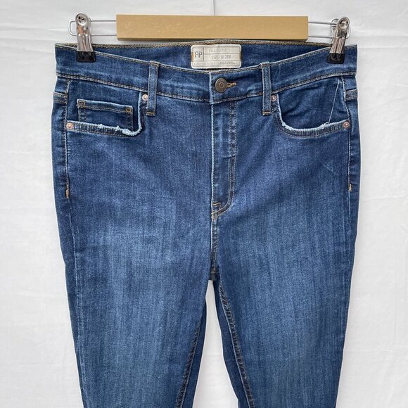 Free People Distressed Skinny Jeans High Rise Denim Cotton Stretch NWT Womens 30 - Picture 7 of 14
